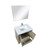 Lexora -  Lafarre 30" Rustic Acacia Bathroom Vanity - White Quartz Top - White Square Sink - Monte Chrome Faucet Set -  28" Frameless Mirror - LLF30SKSOSM28FCH