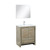 Lexora -  Lafarre 30" Rustic Acacia Bathroom Vanity - White Quartz Top - White Square Sink - Monte Chrome Faucet Set -  28" Frameless Mirror - LLF30SKSOSM28FCH
