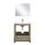 Lexora -  Lafarre 30" Rustic Acacia Bathroom Vanity - White Quartz Top - White Square Sink - Balzani Gun Metal Faucet Set -  28" Frameless Mirror - LLF30SKSOSM28FGM