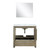 Lexora -  Lafarre 36" Rustic Acacia Bathroom Vanity - White Quartz Top - White Square Sink -  28" Frameless Mirror - LLF36SKSOSM28