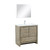 Lexora -  Lafarre 36" Rustic Acacia Bathroom Vanity - White Quartz Top - White Square Sink - Monte Chrome Faucet Set -  28" Frameless Mirror - LLF36SKSOSM28FCH