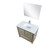 Lexora -  Lafarre 36" Rustic Acacia Bathroom Vanity - White Quartz Top - White Square Sink - Monte Chrome Faucet Set -  28" Frameless Mirror - LLF36SKSOSM28FCH