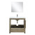 Lexora -  Lafarre 36" Rustic Acacia Bathroom Vanity - White Quartz Top - White Square Sink - Monte Chrome Faucet Set -  28" Frameless Mirror - LLF36SKSOSM28FCH