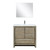 Lexora -  Lafarre 36" Rustic Acacia Bathroom Vanity - White Quartz Top - White Square Sink - Labaro Brushed Nickel Faucet Set -  28" Frameless Mirror - LLF36SKSOSM28FBN