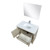 Lexora -  Lafarre 36" Rustic Acacia Bathroom Vanity - White Quartz Top - White Square Sink - Labaro Brushed Nickel Faucet Set -  28" Frameless Mirror - LLF36SKSOSM28FBN