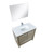 Lexora -  Lafarre 36" Rustic Acacia Bathroom Vanity - White Quartz Top - White Square Sink - Labaro Rose Gold Faucet Set -  28" Frameless Mirror - LLF36SKSOSM28FRG