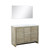 Lexora -  Lafarre 48" Rustic Acacia Double Bathroom Vanity - White Quartz Top - White Square Sink -  43" Frameless Mirror - LLF48SKSOSM43