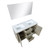 Lexora -  Lafarre 48" Rustic Acacia Double Bathroom Vanity - White Quartz Top - White Square Sink -  43" Frameless Mirror - LLF48SKSOSM43