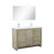 Lexora -  Lafarre 48" Rustic Acacia Double Bathroom Vanity - White Quartz Top - White Square Sink - Monte Chrome Faucet Set -  43" Frameless Mirror - LLF48SKSOSM43FCH