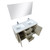 Lexora -  Lafarre 48" Rustic Acacia Double Bathroom Vanity - White Quartz Top - White Square Sink - Monte Chrome Faucet Set -  43" Frameless Mirror - LLF48SKSOSM43FCH