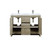 Lexora -  Lafarre 48" Rustic Acacia Double Bathroom Vanity - White Quartz Top - White Square Sink -  Balzani Gun Metal Faucet Set - LLF48SKSOS000FGM