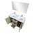 Lexora -  Lafarre 48" Rustic Acacia Double Bathroom Vanity - White Quartz Top - White Square Sink - Balzani Gun Metal Faucet Set -  43" Frameless Mirror - LLF48SKSOSM43FGM
