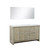 Lexora -  Lafarre 60" Rustic Acacia Double Bathroom Vanity - White Quartz Top - White Square Sinks -  55" Frameless Mirror - LLF60DKSODM55