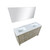 Lexora -  Lafarre 60" Rustic Acacia Double Bathroom Vanity - White Quartz Top - White Square Sinks -  55" Frameless Mirror - LLF60DKSODM55