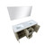 Lexora -  Lafarre 60" Rustic Acacia Double Bathroom Vanity - White Quartz Top - White Square Sinks -  55" Frameless Mirror - LLF60DKSODM55