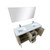 Lexora -  Lafarre 60" Rustic Acacia Double Bathroom Vanity - White Quartz Top - White Square Sinks - Monte Chrome Faucet Set -  55" Frameless Mirror - LLF60DKSODM55FCH