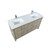 Lexora -  Lafarre 60" Rustic Acacia Double Bathroom Vanity - White Quartz Top - White Square Sinks -  Labaro Rose Gold Faucet Set - LLF60DKSOD000FRG