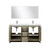 Lexora -  Lafarre 60" Rustic Acacia Double Bathroom Vanity - White Quartz Top -White Square Sinks - Labaro Rose Gold Faucet Set -  55" Frameless Mirror - LLF60DKSODM55FRG