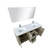 Lexora -  Lafarre 60" Rustic Acacia Double Bathroom Vanity - White Quartz Top -White Square Sinks - Labaro Rose Gold Faucet Set -  55" Frameless Mirror - LLF60DKSODM55FRG