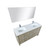 Lexora -  Lafarre 60" Rustic Acacia Double Bathroom Vanity - White Quartz Top -White Square Sinks - Labaro Rose Gold Faucet Set -  55" Frameless Mirror - LLF60DKSODM55FRG