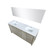 Lexora -  Lafarre 72" Rustic Acacia Double Bathroom Vanity - White Quartz Top - White Square Sinks -  70" Frameless Mirror - LLF72DKSODM70