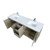 Lexora -  Lafarre 72" Rustic Acacia Double Bathroom Vanity - White Quartz Top - White Square Sinks -  Monte Chrome Faucet Set - LLF72DKSOD000FCH