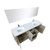 Lexora -  Lafarre 72" Rustic Acacia Double Bathroom Vanity - White Quartz Top - White Square Sinks - Balzani Gun Metal Faucet Set -  70" Frameless Mirror - LLF72DKSODM70FGM
