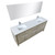 Lexora -  Lafarre 80" Rustic Acacia Double Bathroom Vanity - White Quartz Top - White Square Sinks - Monte Chrome Faucet Set -  70" Frameless Mirror - LLF80DKSODM70FCH