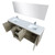 Lexora -  Lafarre 80" Rustic Acacia Double Bathroom Vanity - White Quartz Top - White Square Sinks - Labaro Rose Gold Faucet Set -  70" Frameless Mirror - LLF80DKSODM70FRG