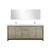 Lexora -  Lafarre 80" Rustic Acacia Double Bathroom Vanity - White Quartz Top - White Square Sinks - Labaro Rose Gold Faucet Set -  70" Frameless Mirror - LLF80DKSODM70FRG