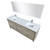 Lexora -  Lafarre 80" Rustic Acacia Double Bathroom Vanity - White Quartz Top - White Square Sinks - Labaro Rose Gold Faucet Set -  70" Frameless Mirror - LLF80DKSODM70FRG