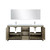 Lexora -  Lafarre 80" Rustic Acacia Double Bathroom Vanity - White Quartz Top - White Square Sinks - Labaro Rose Gold Faucet Set -  70" Frameless Mirror - LLF80DKSODM70FRG