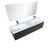 Lexora -  Sant 60" Iron Charcoal Double Bathroom Vanity - Reinforced Acrylic Composite Countertop -Acrylic Composite Sinks - Labaro Rose Gold Faucet Set -  55" Frameless Mirror - LS60DRAISM55FRG