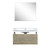 Lexora -  Scopi 30" Rustic Acacia Bathroom Vanity - Acrylic Composite Top with Integrated Sink -  28" Frameless Mirror - LSC30SRAOSM28