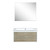 Lexora -  Scopi 30" Rustic Acacia Bathroom Vanity - Acrylic Composite Top with Integrated Sink -  28" Frameless Mirror - LSC30SRAOSM28