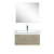 Lexora -  Scopi 30" Rustic Acacia Bathroom Vanity - Acrylic Composite Top with Integrated Sink - Monte Chrome Faucet Set -  28" Frameless Mirror - LSC30SRAOSM28FCH