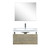 Lexora -  Scopi 30" Rustic Acacia Bathroom Vanity - Acrylic Composite Top with Integrated Sink - Labaro Brushed Nickel Faucet Set -  28" Frameless Mirror - LSC30SRAOSM28FBN