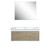 Lexora -  Scopi 36" Rustic Acacia Bathroom Vanity - Acrylic Composite Top with Integrated Sink -  28" Frameless Mirror - LSC36SRAOSM28