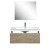 Lexora -  Scopi 36" Rustic Acacia Bathroom Vanity - Acrylic Composite Top with Integrated Sink - Balzani Gun Metal Faucet Set -  28" Frameless Mirror - LSC36SRAOSM28FGM