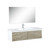 Lexora -  Scopi 48" Rustic Acacia Bathroom Vanity - Acrylic Composite Top with Integrated Sink - Monte Chrome Faucet Set -  43" Frameless Mirror - LSC48SRAOSM43FCH
