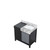 Lexora -  Zilara 36" Black  Grey Vanity - Castle Grey Marble Top -  White Square Sink - LZ342236SLIS000
