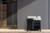 Lexora -  Zilara 36" Black  Grey Vanity - Castle Grey Marble Top - White Square Sink -  Balzani Gun Metal Faucet Set - LZ342236SLISFBG