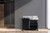 Lexora -  Zilara 42" Black  Grey Vanity - Castle Grey Marble Top -  White Square Sink - LZ342242SLIS000