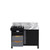Lexora -  Zilara 42" Black  Grey Vanity - Castle Grey Marble Top -  White Square Sink - LZ342242SLIS000