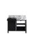Lexora -  Zilara 42" Black  Grey Vanity - Castle Grey Marble Top -  White Square Sink - LZ342242SLIS000