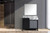 Lexora -  Zilara 42" Black  Grey Vanity - Castle Grey Marble Top - White Square Sink -  34" Frameless Mirror - LZ342242SLISM34