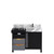 Lexora -  Zilara 42" Black  Grey Vanity - Castle Grey Marble Top - White Square Sink -  Balzani Gun Metal Faucet - LZ342242SLISFBG
