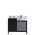 Lexora -  Zilara 42" Black  Grey Vanity - Castle Grey Marble Top - White Square Sink -  Balzani Gun Metal Faucet - LZ342242SLISFBG