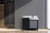 Lexora -  Zilara 42" Black  Grey Vanity - Castle Grey Marble Top - White Square Sink -  Balzani Gun Metal Faucet - LZ342242SLISFBG