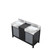Lexora -  Zilara 55" Black  Grey Double Vanity - Castle Grey Marble Tops -  White Square Sinks - LZ342255SLIS000